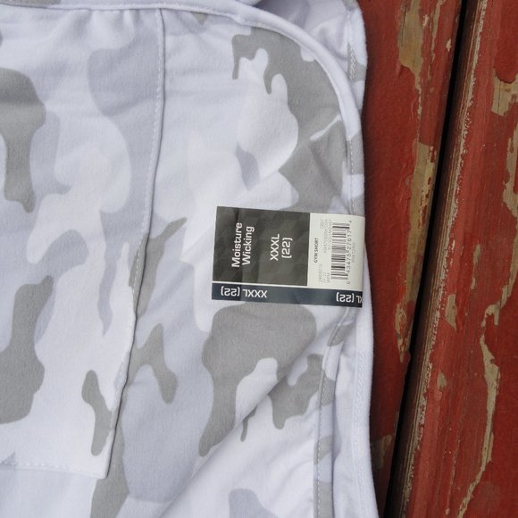 Athletic Works White Camo Gym moisture wicking Shorts, sz22~Soft~NWT~Per… - Picture 2 of 5